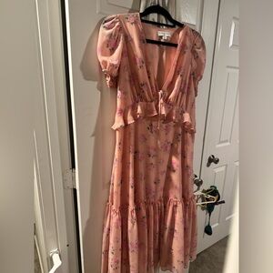 LoveShackFancy Peach Floral Dress